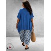 Frenzi Ballonbroek Blauw/Wit Grafiek Print