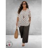 Frenzi Shirt twee laags Wit/Bruin/Dots