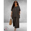 Frenzi Shirt twee laags Bruin/Taupe Dots