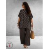 Frenzi Shirt twee laags Bruin/Taupe Dots