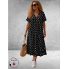 FRENZI Jurk Lang Zwart Dots