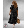 FRENZI Jurk Lang Zwart Dots