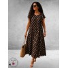 Frenzi Jurk Speelse Twist Bruin/Taupe Dots