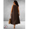 Frenzi Jurk Speelse Twist Bruin/Taupe Dots