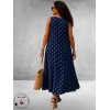 Frenzi Jurk Speelse Twist Marine/Lichtblauw Dots