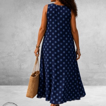 Frenzi Jurk Speelse Twist Marine/Lichtblauw Dots