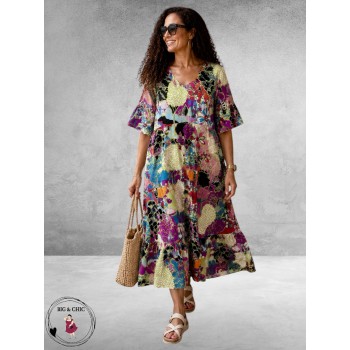 Frenzi Jurk Maxi Ibiza Print Toscane
