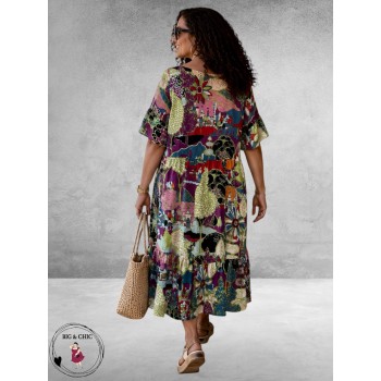 Frenzi Jurk Maxi Ibiza Print Toscane