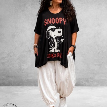 Frenzi Shirt Oversize Snoopy Rock en Roll