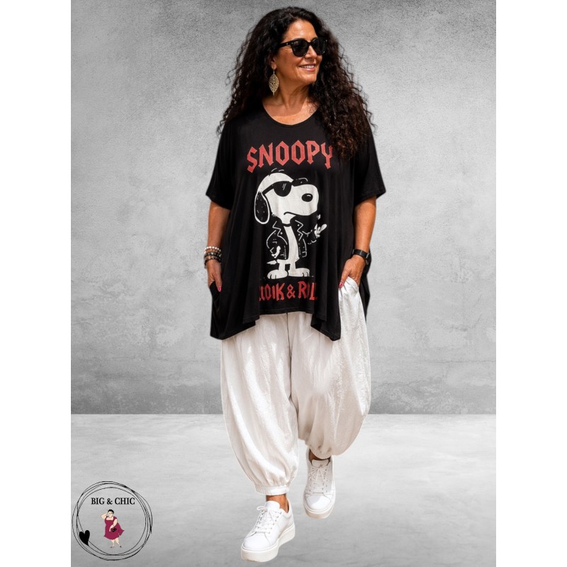 Frenzi Shirt Oversize Snoopy Rock en Roll