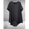 Frenzi Shirt Asymmetrisch Katoen Zwart