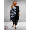 Frenzi Poncho-Tuniek Zwart/Blauw