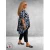 Frenzi Poncho-Tuniek Zwart/Blauw