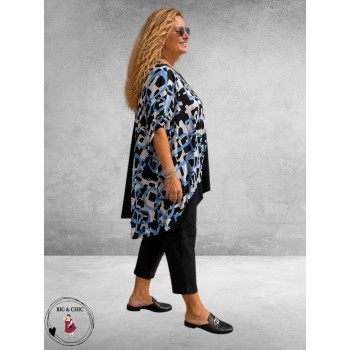 Frenzi Poncho-Tuniek Zwart/Blauw