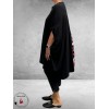 Frenzi Poncho-Tuniek Zwart/Fuchsia