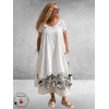 Frenzi Jurk/Overslag Kranten Print Wit 