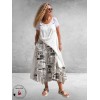 Frenzi Jurk/Overslag Kranten Print Wit 