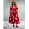 FRENZI Jurk Lang Rood Magnolia