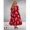 FRENZI Jurk Lang Rood Magnolia