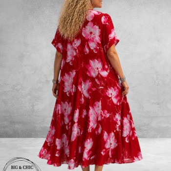 FRENZI Jurk Lang Rood Magnolia