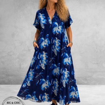 FRENZI Jurk Lang Blauw Magnolia