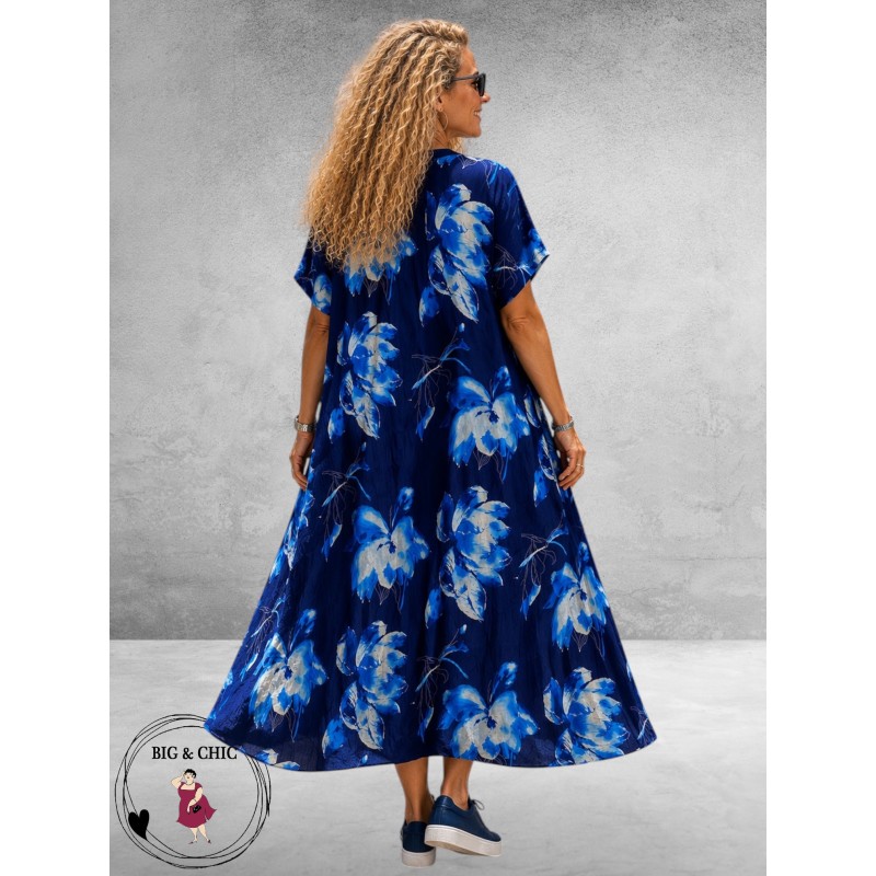 FRENZI Jurk Lang Blauw Magnolia