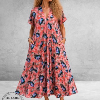 FRENZI Jurk Lang Roze Multi