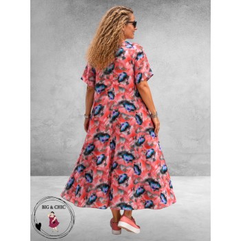 FRENZI Jurk Lang Roze Multi