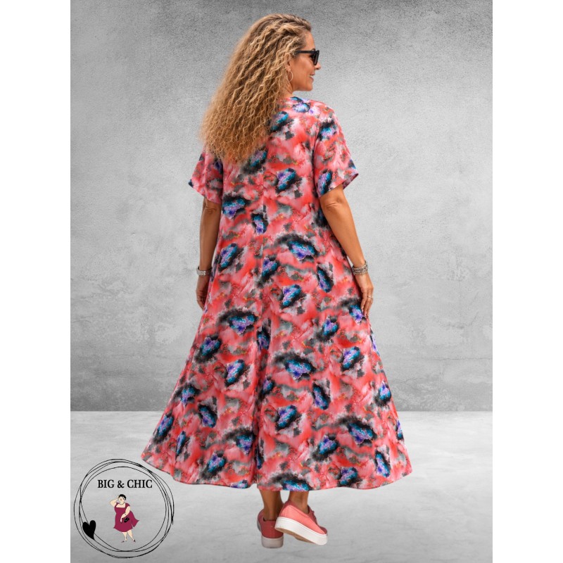 FRENZI Jurk Lang Roze Multi