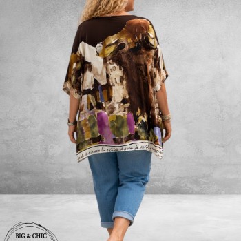 Frenzi Shirt Oversize Mediterrane Sfeer Aardetinten