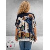 Frenzi Shirt Oversize Mediterrane Sfeer Blauw