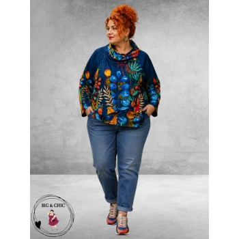 Frenzi  Jasje Asymmetrisch Flowers Blauw