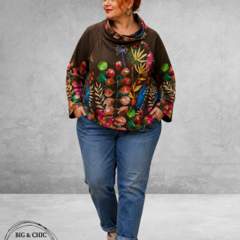 Frenzi  Jasje Asymmetrisch Flowers Bruin