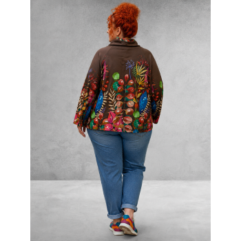 Frenzi  Jasje Asymmetrisch Flowers Bruin