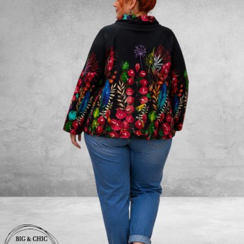 Frenzi  Jasje Asymmetrisch Flowers Zwart