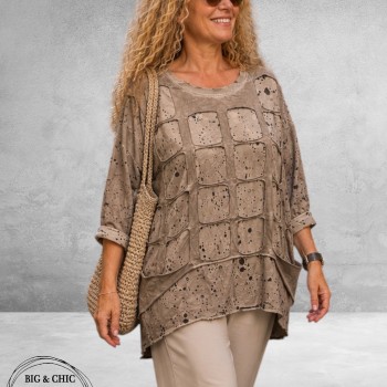 Frenzi Shirt Ausbrenner Taupe