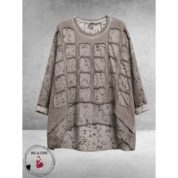 Frenzi Shirt Ausbrenner Taupe