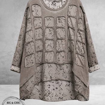 Frenzi Shirt Ausbrenner Taupe