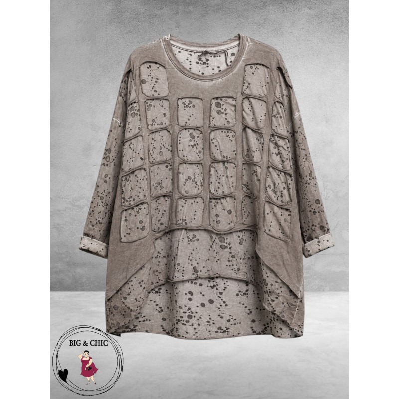 Frenzi Shirt Ausbrenner Taupe