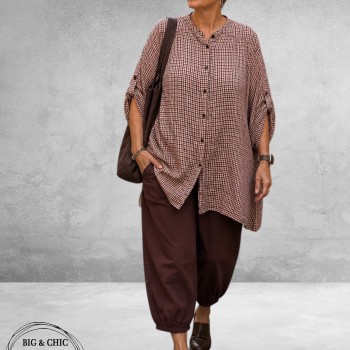 Frenzi Blouse Oversized Ruit Aubergine
