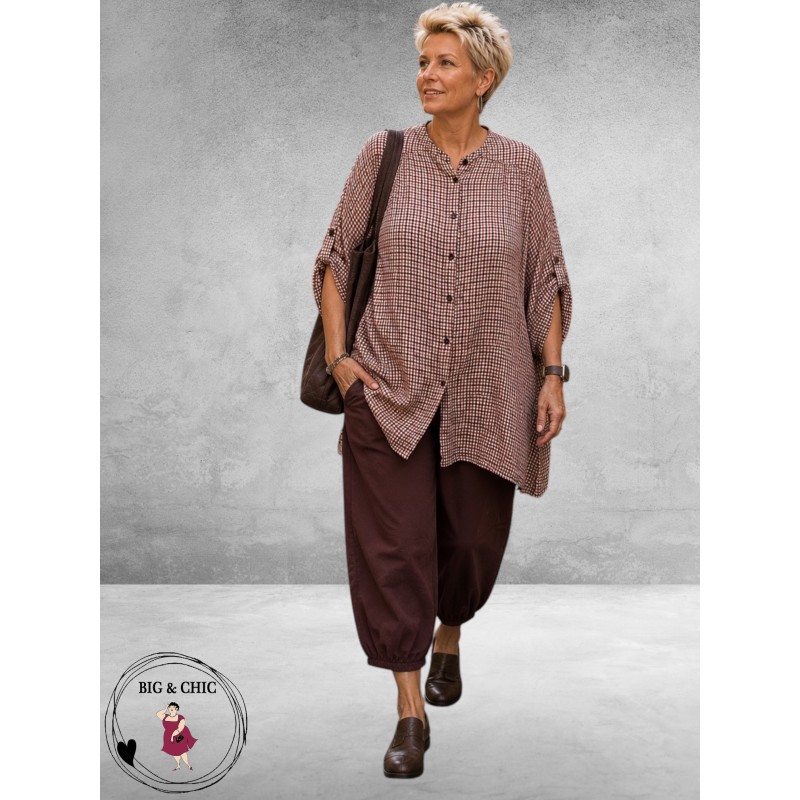 Frenzi Blouse Oversized Ruit Aubergine