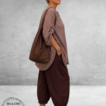Frenzi Blouse Oversized Ruit Aubergine