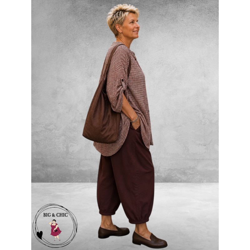 Frenzi Blouse Oversized Ruit Aubergine