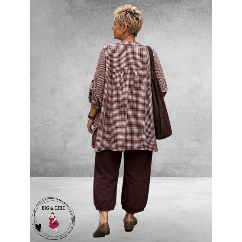 Frenzi Blouse Oversized Ruit Aubergine