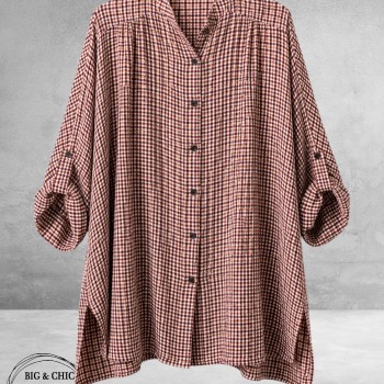 Frenzi Blouse Oversized Ruit Aubergine