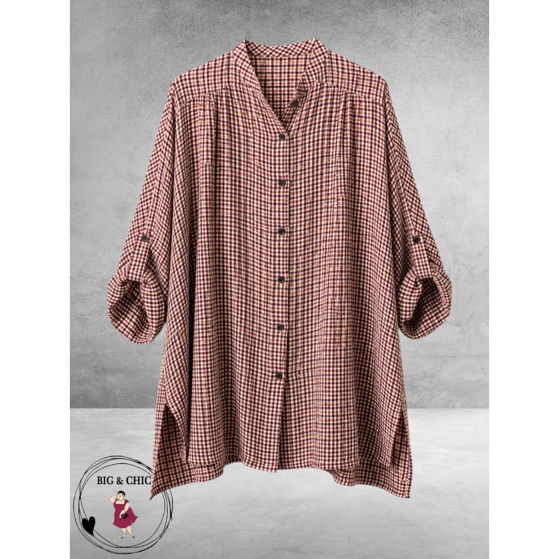 Frenzi Blouse Oversized Ruit Aubergine