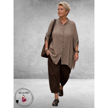 Frenzi Blouse Oversized Ruit Bruin