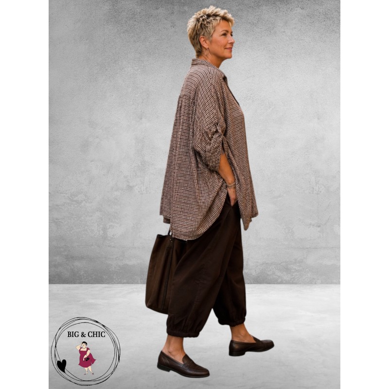 Frenzi Blouse Oversized Ruit Bruin