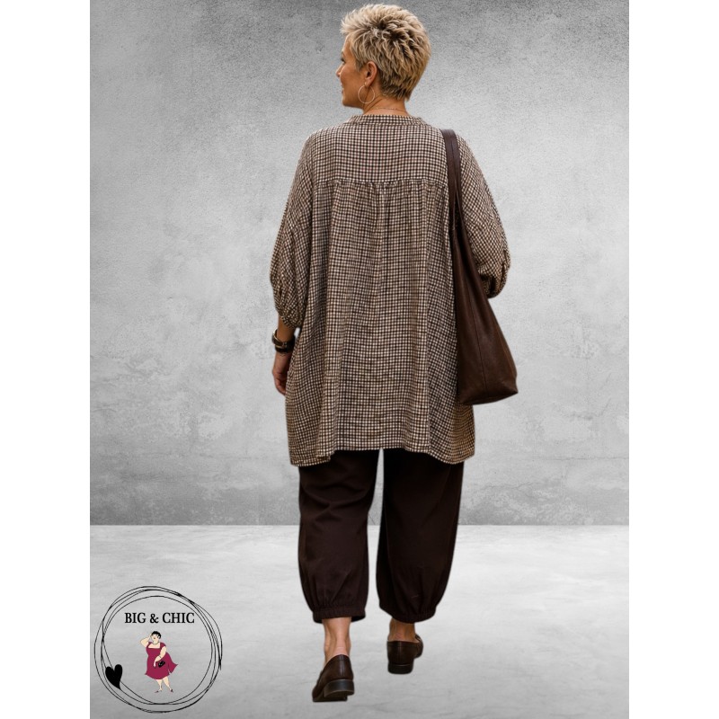 Frenzi Blouse Oversized Ruit Bruin