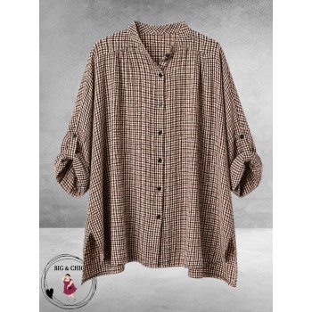 Frenzi Blouse Oversized Ruit Bruin